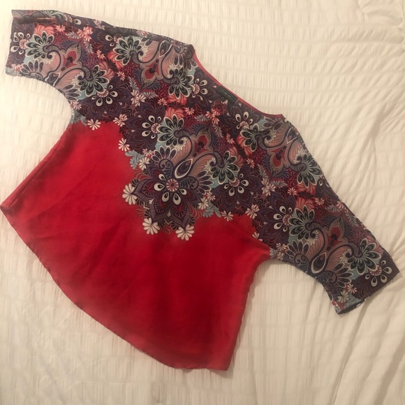 Women’s Elementz Sz XL floral paisley pink kimono‎ sleeve blouse. Valentines - Picture 1 of 14
